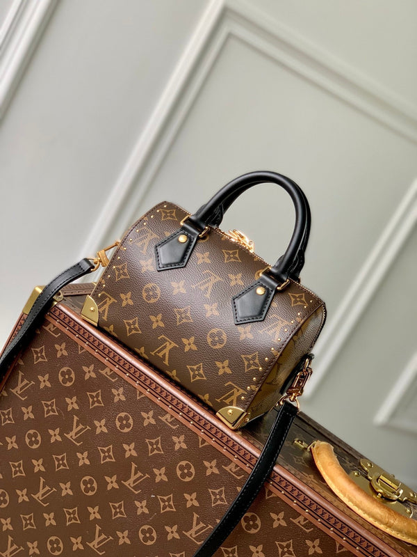 Lv Speedy Trunk 20 Black Brown Monogram
