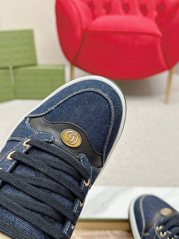 GG WOMEN'S SCREENER TRAINER DENIM CALFSKIN