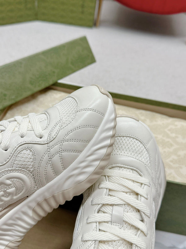 GG RIPPLE TRAINER WHITE LAMBSKIN