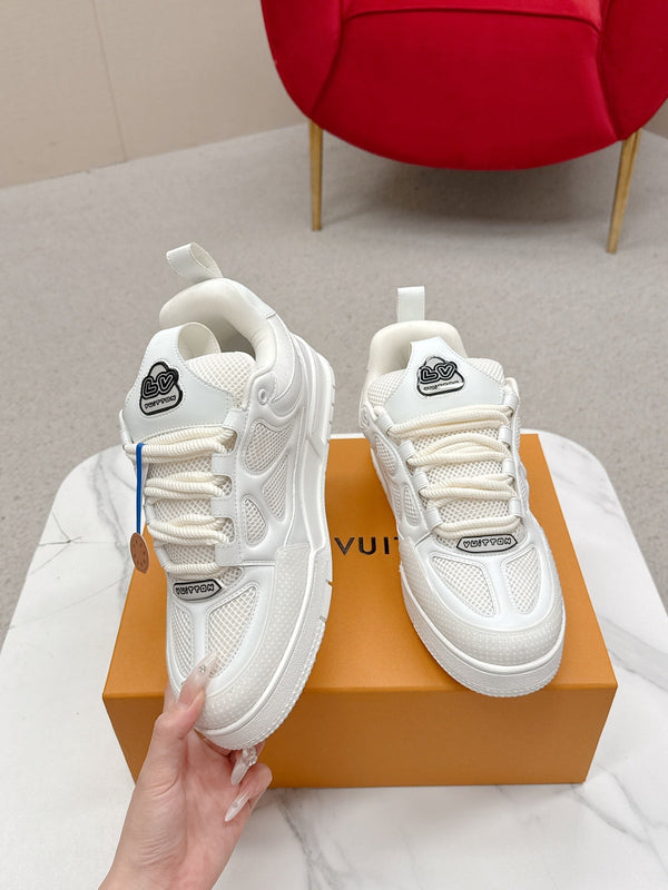 LV Trainer Sneaker Off White Cowhide and Mesh 528553