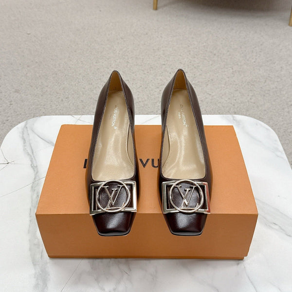 LV Madeleine High Heels Fuchsia Burgundy Leather 528579