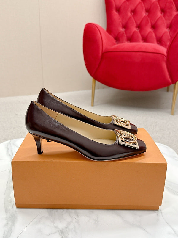 LV Madeleine High Heels Fuchsia Burgundy Leather 528579