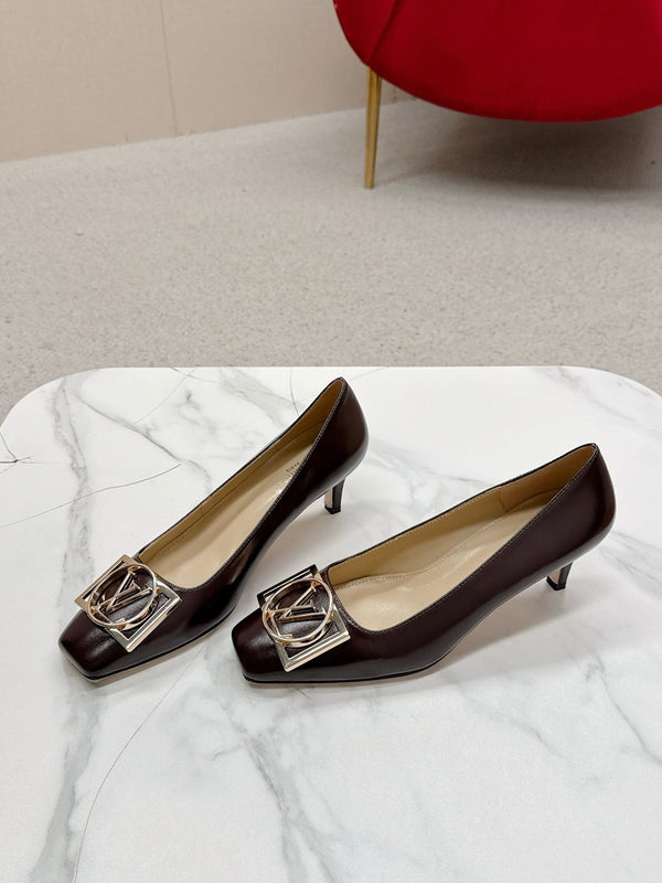 LV Madeleine High Heels Fuchsia Burgundy Leather 528579