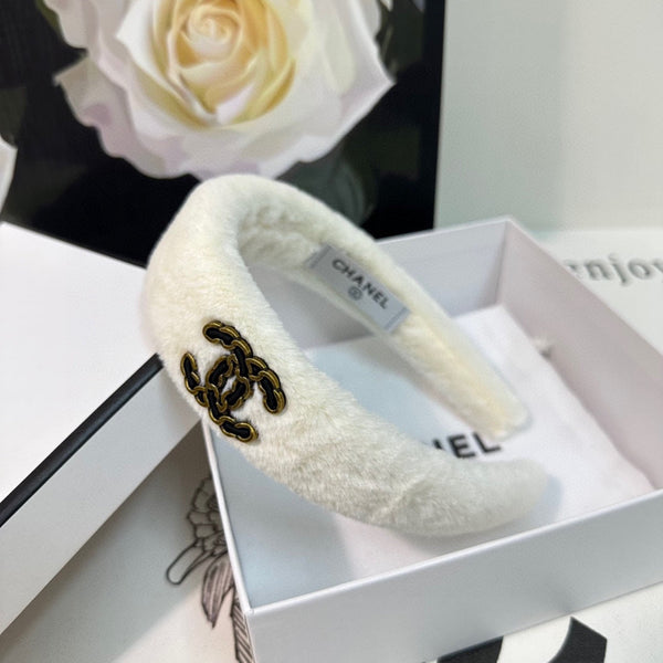 WHITE SHEARLING HEADBAND 151384