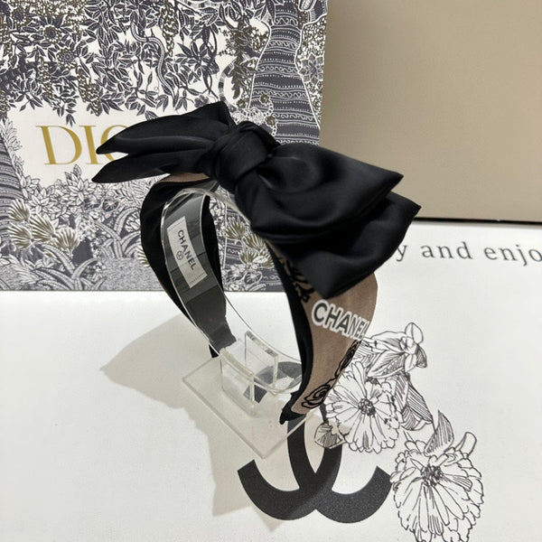 CAMEL BROWN FABRIC AND BLACK SATIN HEADBAND 168577