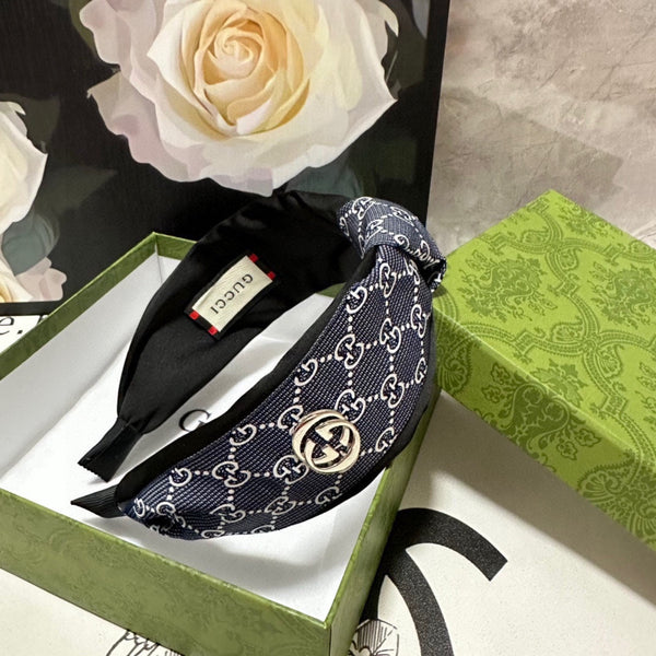 HEADBAND IN SPACE CADET MIX WHITE MONOGRAM CANVAS 423617