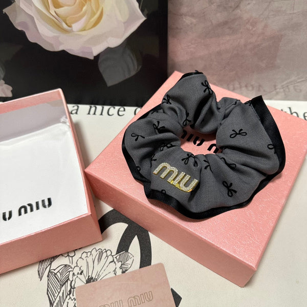 HAIR TIE IN GRAY MIX BLACK SPANDEX FABRIC 432829