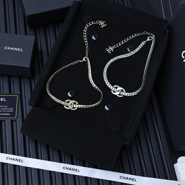 25S MIRROR CHAIN DOUBLE C NECKLACE