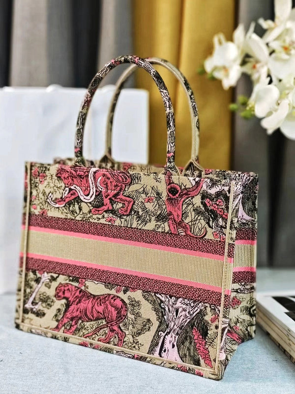 medium dioriviera 36 pink beige tiger embroidery canvas