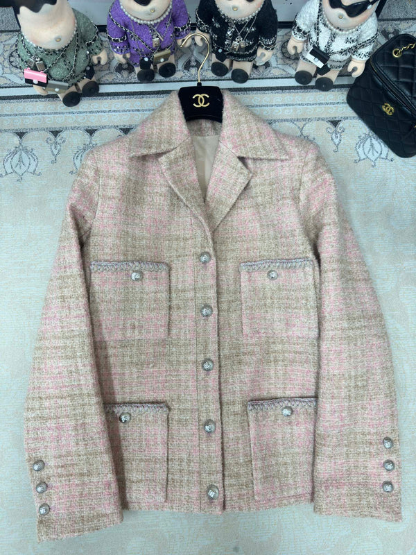 CC Tweed Jacket Pink Laine Wool Alpaga 251960