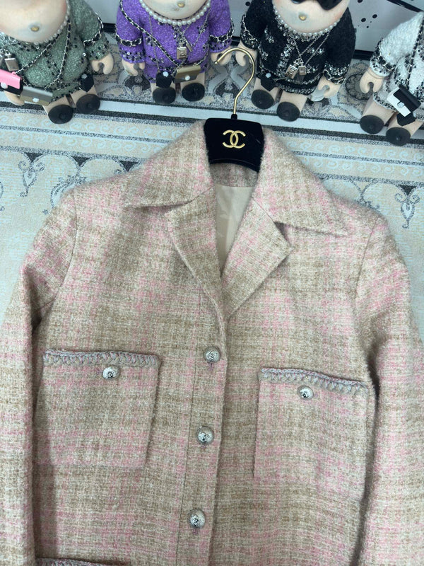 CC Tweed Jacket Pink Laine Wool Alpaga 251960