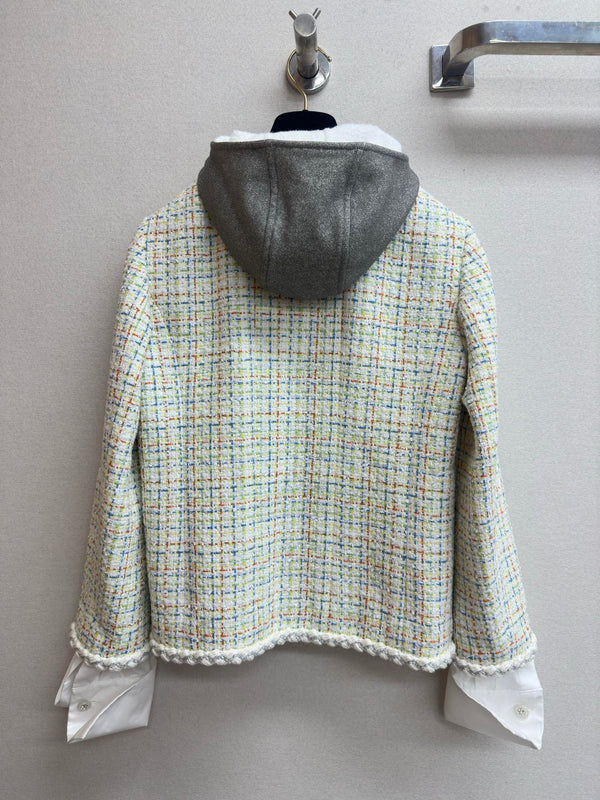 CC 25 Tweed Hooded Jacket Multicolor Cotton Wool 251972