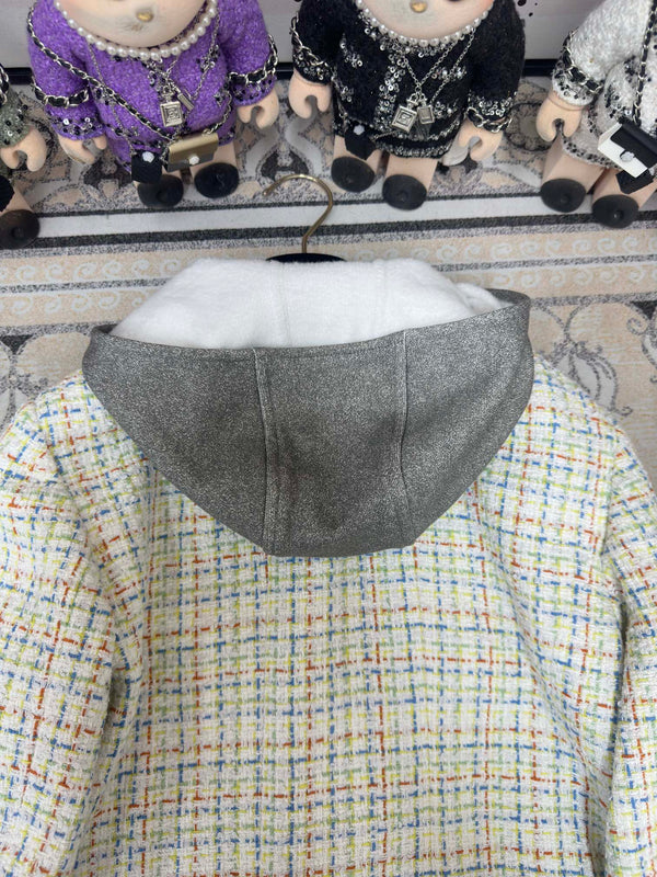 CC 25 Tweed Hooded Jacket Multicolor Cotton Wool 251972
