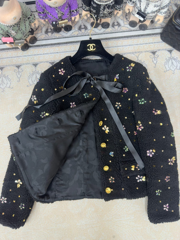 CC 25 Tweed Jacket Butterfly Black Laine Wool Polyester 251958