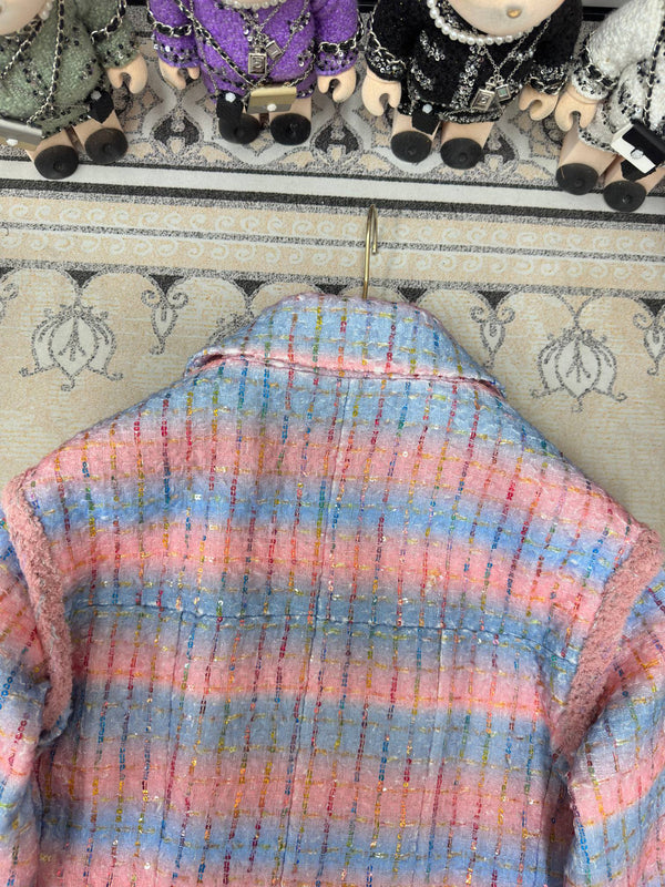 CC Tweed Jacket Blue Pink Lanie Wool Polyamide 251954