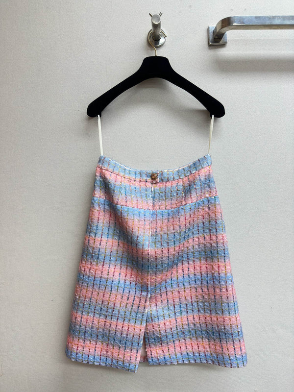 CC Tweed Skirt Blue Pink Lanie Wool Polyamide 251953