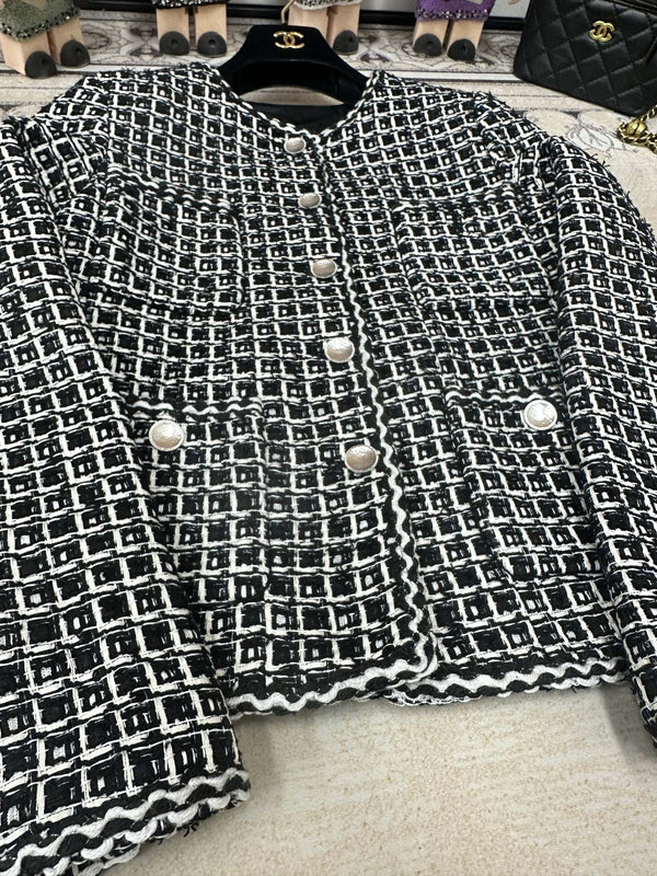 CC 25 Tweed Jacket Black White Cotton Polyester 251964