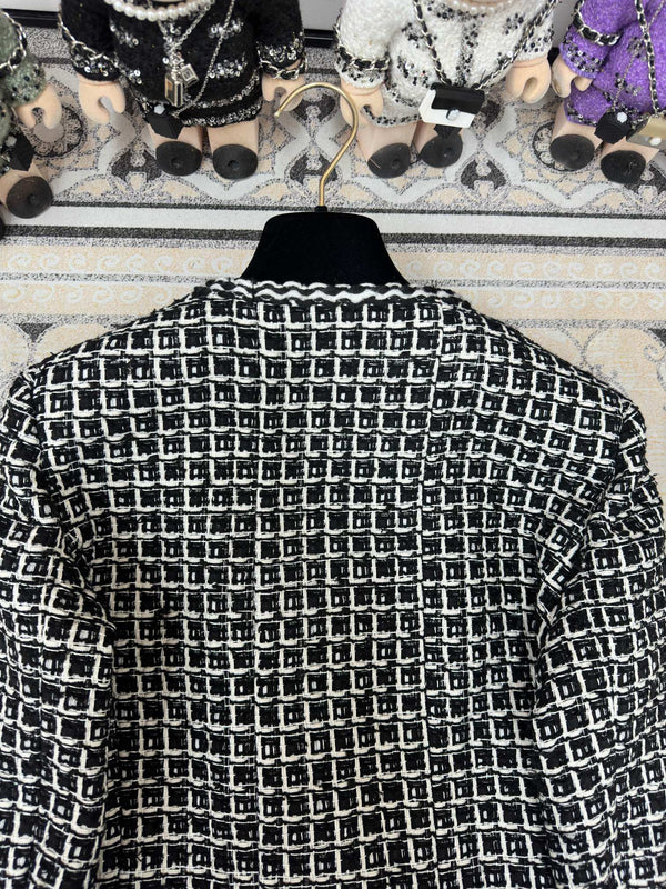 CC 25 Tweed Jacket Black White Cotton Polyester 251964
