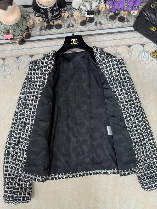 CC 25 Tweed Jacket Black White Cotton Polyester 251964