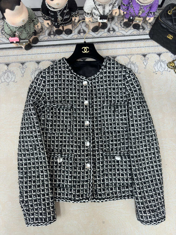 CC 25 Tweed Jacket Black White Cotton Polyester 251964