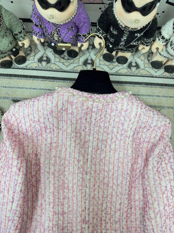 CC Tweed Jacket Pink Cotton Wool 251906