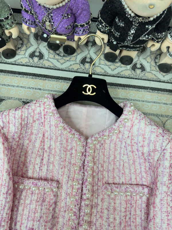 CC Tweed Jacket Pink Cotton Wool 251906