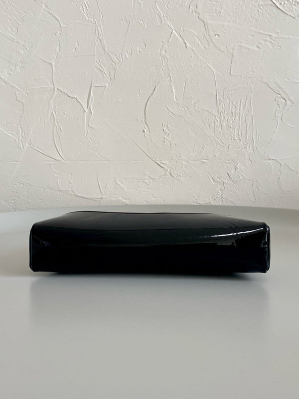 23a cc 31 mini shopping bag 23cm yellow black patent calfskin