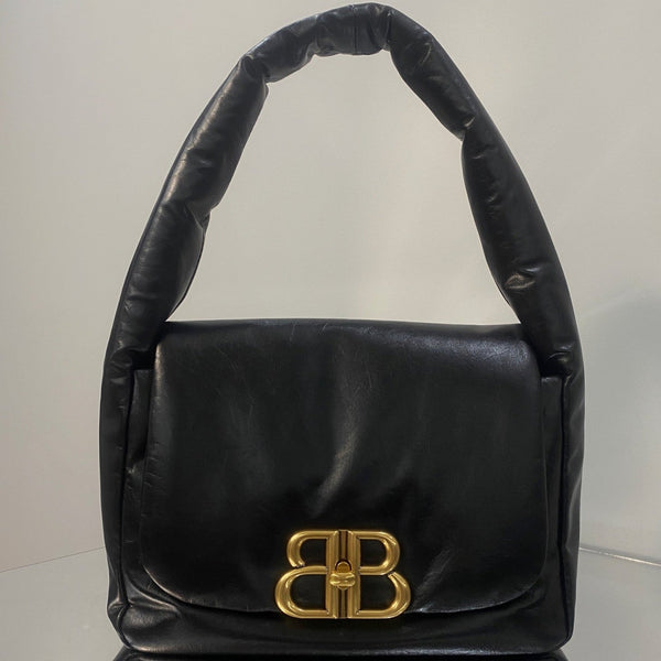 MONACO SLING BAG 27 IN BLACK SOFT LAMBSKIN