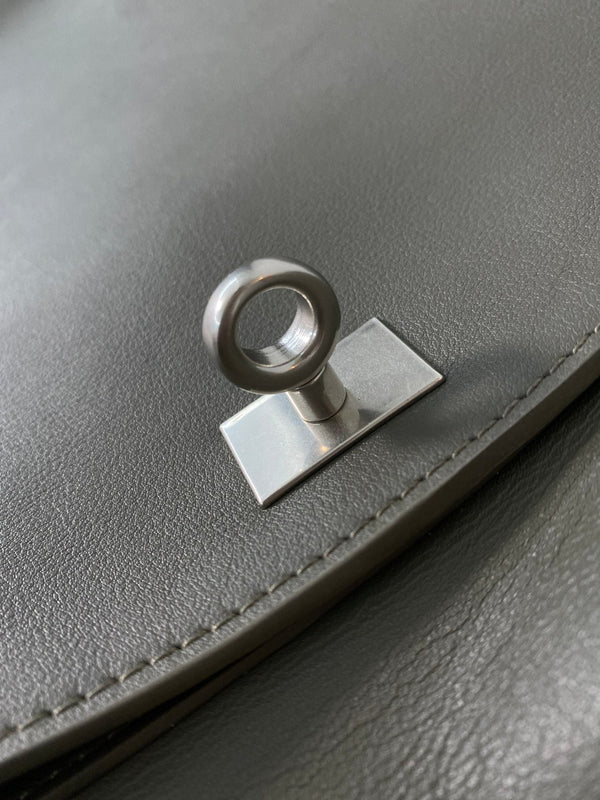 RODEO LARGE BAG 40 IN KHAKI GREEN SMOOTH CALFSKIN SILVER HARDWARE