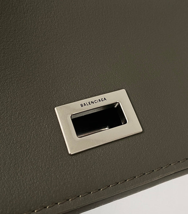 RODEO LARGE BAG 40 IN KHAKI GREEN SMOOTH CALFSKIN SILVER HARDWARE