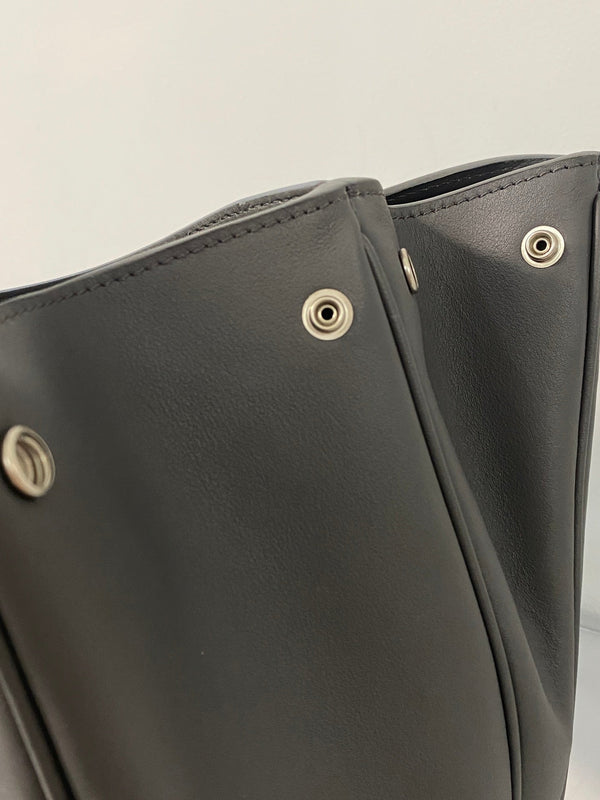 RODEO MEDIUM BAG 35 IN GREY SMOOTH CALFSKIN SILVER HARDWARE