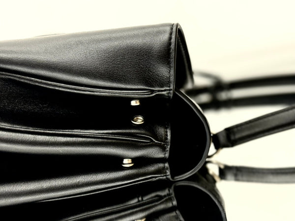 RODEO LARGE BAG 40 IN BLACK SMOOTH CALFSKIN SILVER HARDWARE