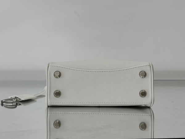RODEO MINI BAG 22 IN WHITE SMOOTH CALFSKIN SILVER HARDWARE