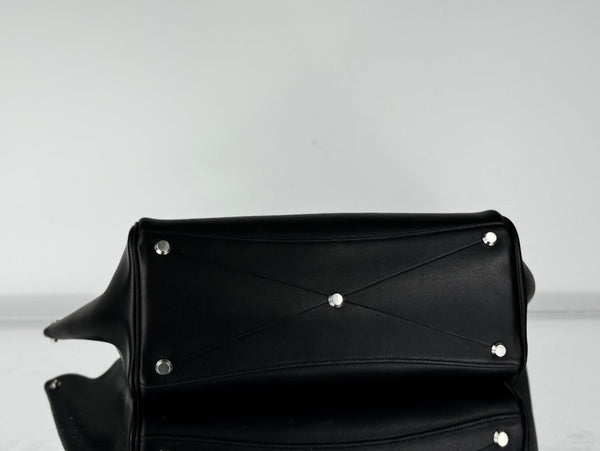 BEL AIR CARRY ALL BAG 29 IN BLACK NAPPA LAMBSKIN SILVER HARDWARE