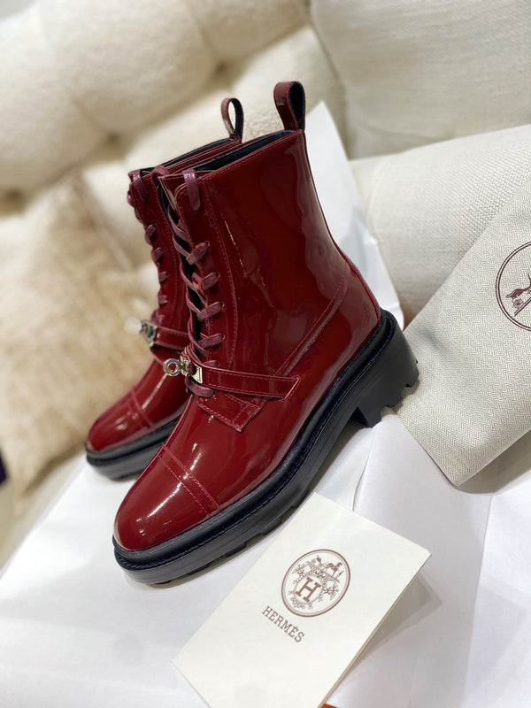 HM Funk Ankle Boot Red Shiny Cowhide 348024