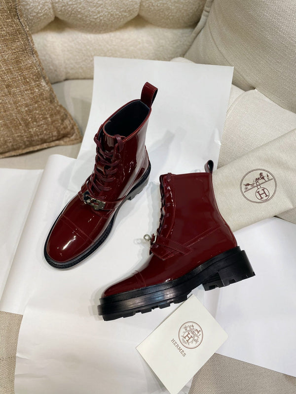 HM Funk Ankle Boot Red Shiny Cowhide 348024