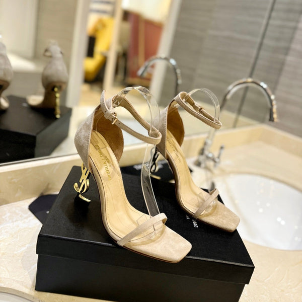 SL OPYUM SANDALS 80 CAMEL SUEDE