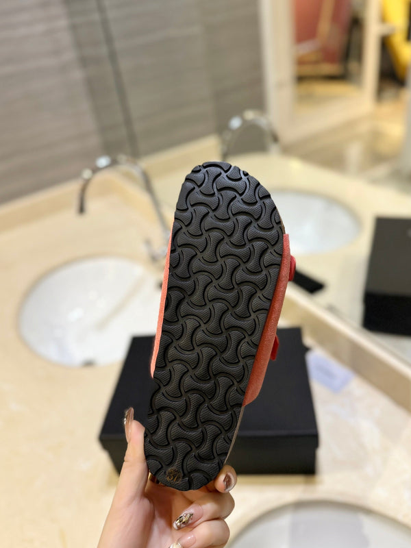 SL Flat Sandal Women Brown Pink Seude