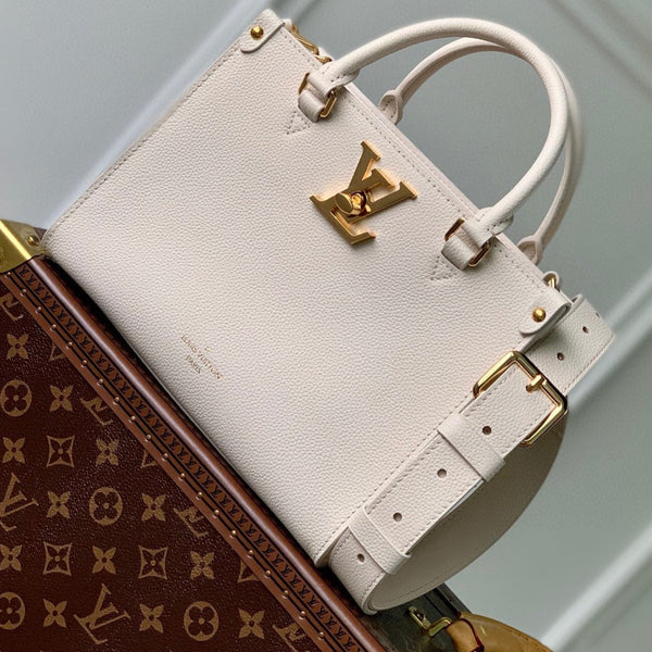 LV Lock&Go Bag White Gold Cowhide 240848