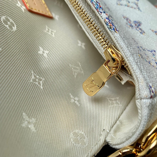 Lv Wallet on Chain Ivy 23.5 White Monogram jacquard fabric