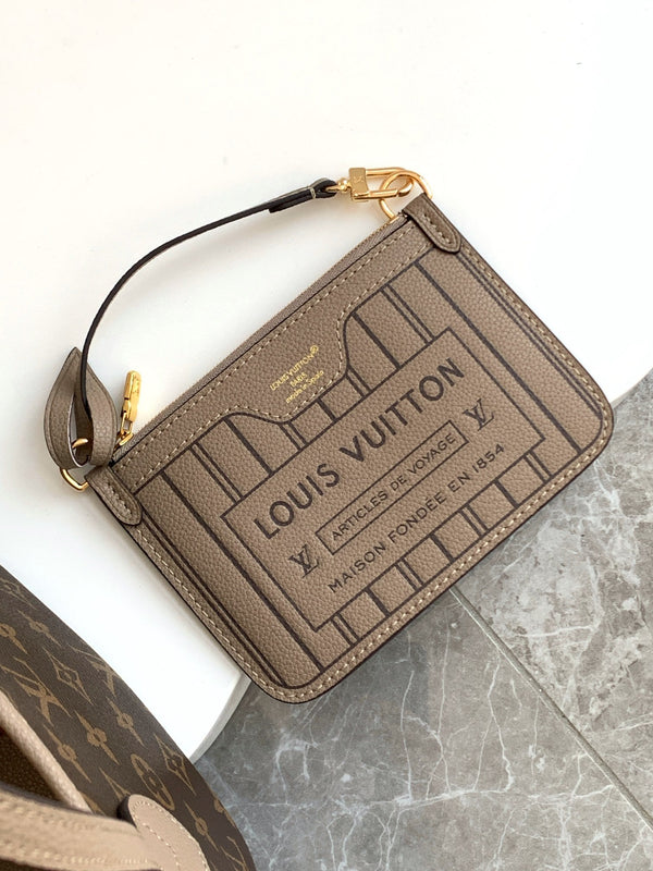 Neverfull 24 Bandoulière Inside Out BB Grey Calfskin