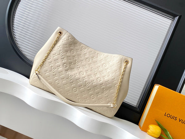 Anytime 42cm Tote Bag Cream Gold Empreinte leather 250725