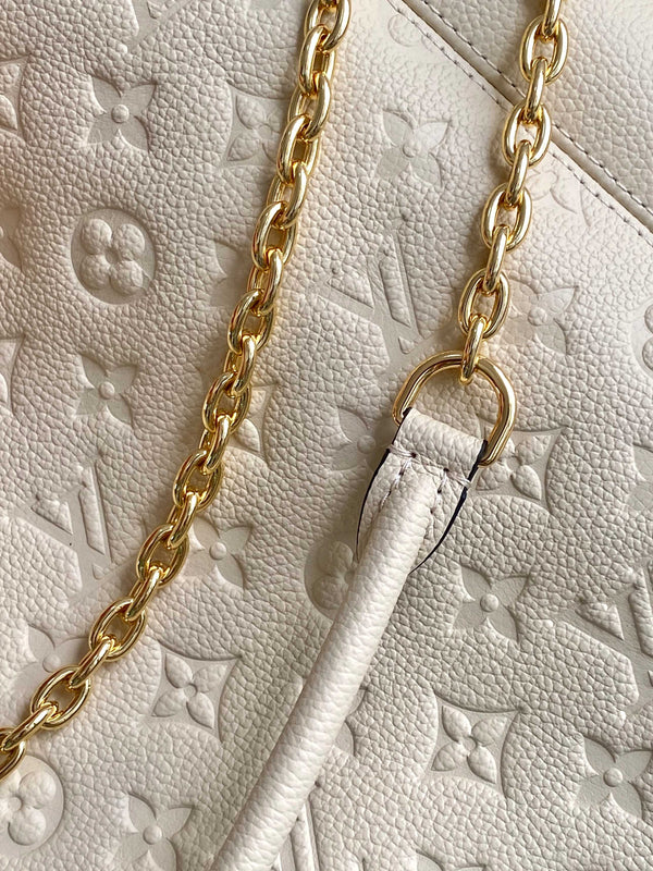 Anytime 42cm Tote Bag Cream Gold Empreinte leather 250725