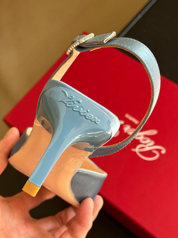 Viv Canard Slingback Pumps 55 in raso azzurro