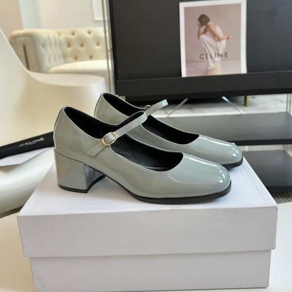 WOMEN'S HIGH HEELS WITH ROUND TOE FLINT GRAY SPECIFIC COWHIDE