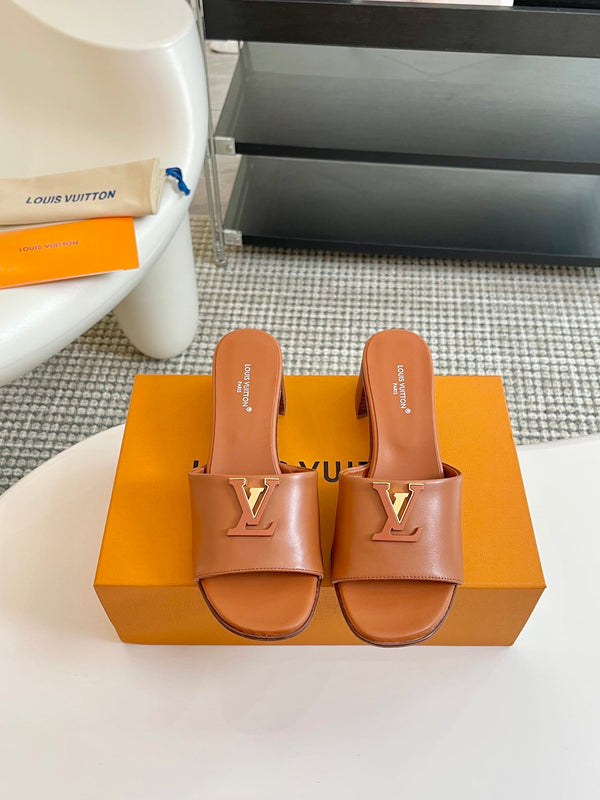 lv capri mule 45mm brown calfskin