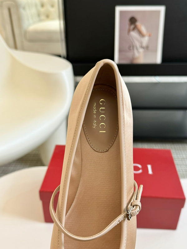 GG BALLET FLAT CREMA SETA