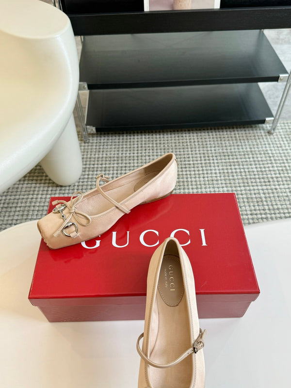 GG BALLET FLAT CREMA SETA