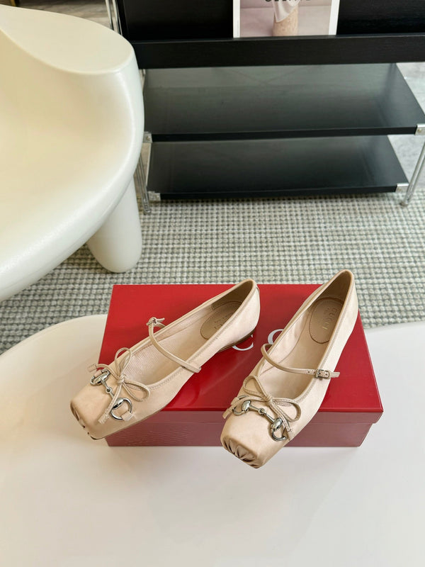 GG BALLET FLAT CREMA SETA