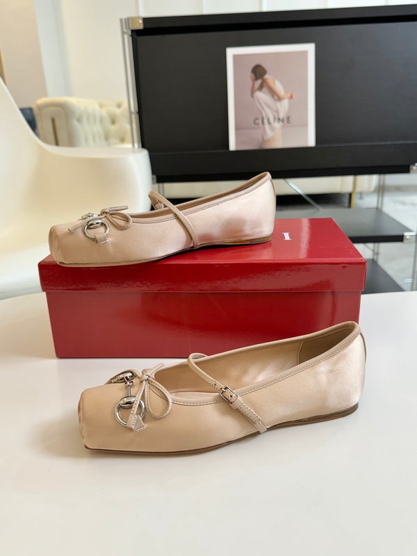 GG BALLET FLAT CREMA SETA